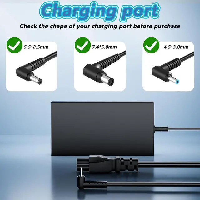 Alt view image 2 of 7 - 180W/150W Laptop AC Power Adapter Compatible with Gigabyte Aero X16 Gaming A16 A18 1TH 1VH 1WH 2WH EG61H 3TH 3VH 3WH CMH CTH CVH CWH GA63H GA6H 3TH 3VH 3WH GA83H