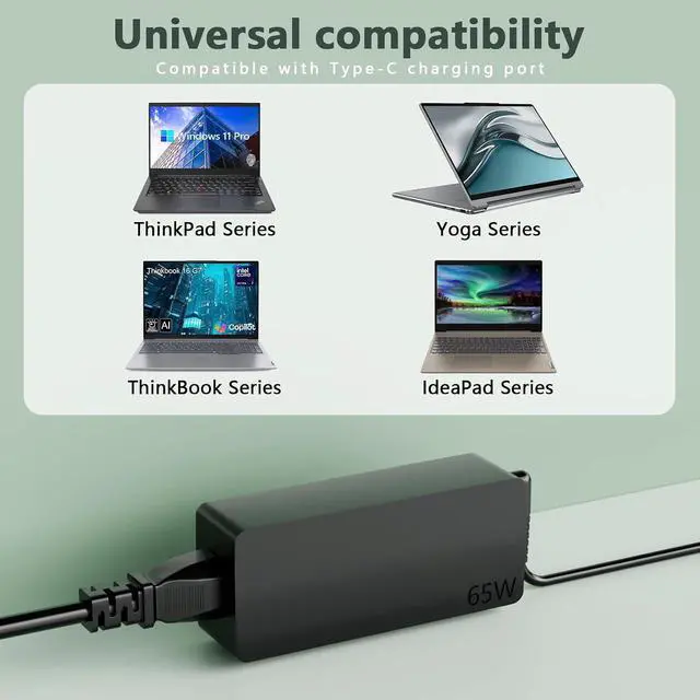 Alt view image 6 of 7 - 65W Type C Charger Compatible with 14 Laptop-(UM425QA) UM425QA