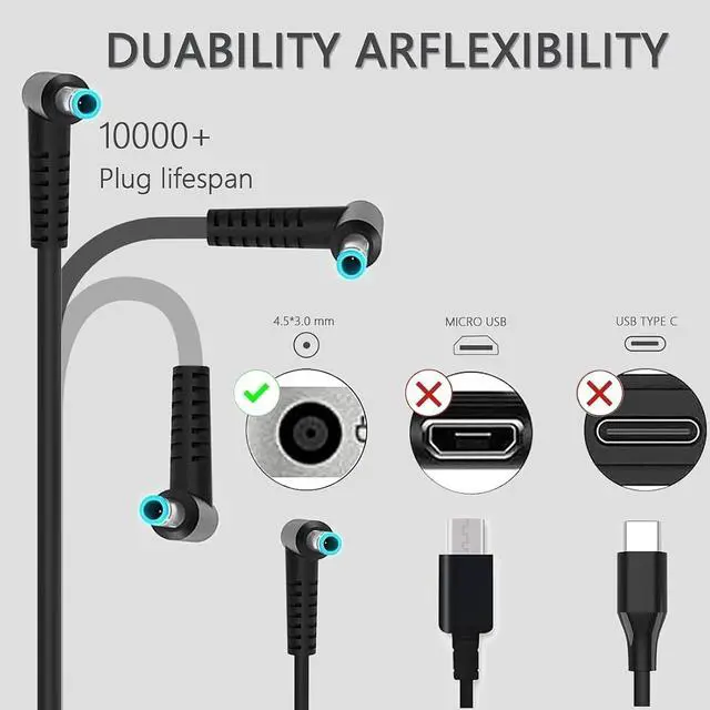 Alt view image 3 of 4 - 19.5V 2.31 AC Adapter Power Charger Compatible with 13-4002dx 13-4003dx 13-4005dx 13-4101dx 13-4103dx 13-4105dx 13-4116dx 13-4193dx 13-a012dx 13-a019wm