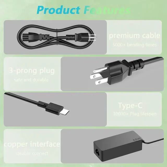 Alt view image 2 of 7 - 65W Type C Charger Compatible with 15 OLED Laptop-(UM3504)