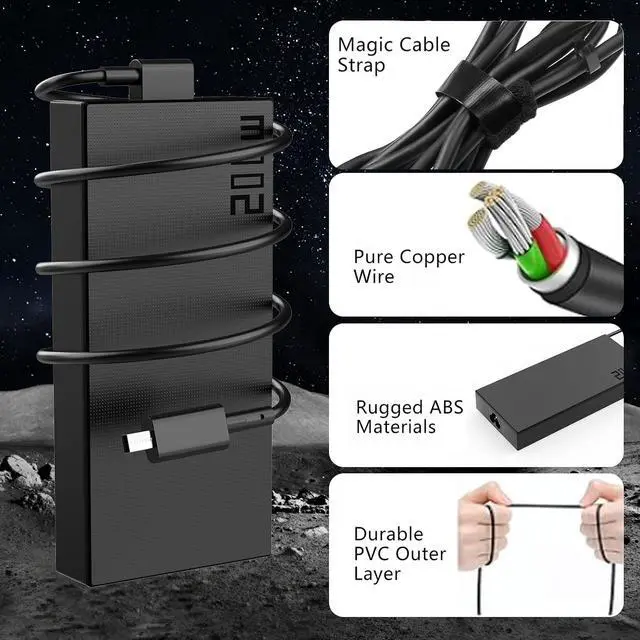 Alt view image 4 of 6 - 200W Rectangle Conn Charger Compatible with Gaming A14 (2024) FA401UU Laptop Power Adapter
