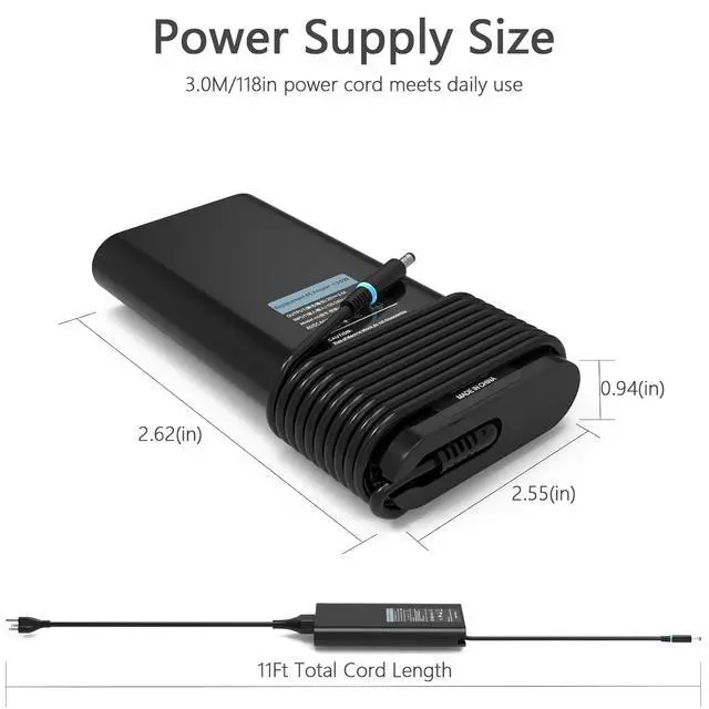 Alt view image 4 of 7 - 130W Laptop Charger Compatible with insprion 27 7700 7710 7720 7730 7790 22 3263 3264 3265 3275 3277 3280 All-in-One Desktop PC