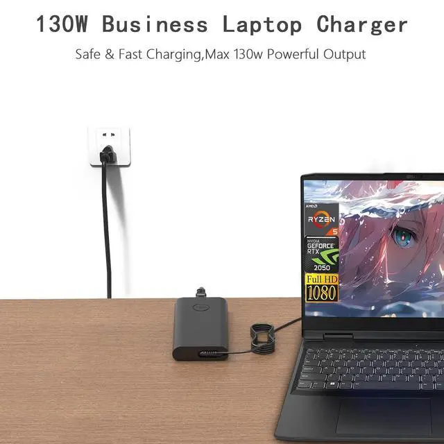 Alt view image 7 of 7 - 130W Laptop Charger Compatible with insprion 27 7700 7710 7720 7730 7790 22 3263 3264 3265 3275 3277 3280 All-in-One Desktop PC
