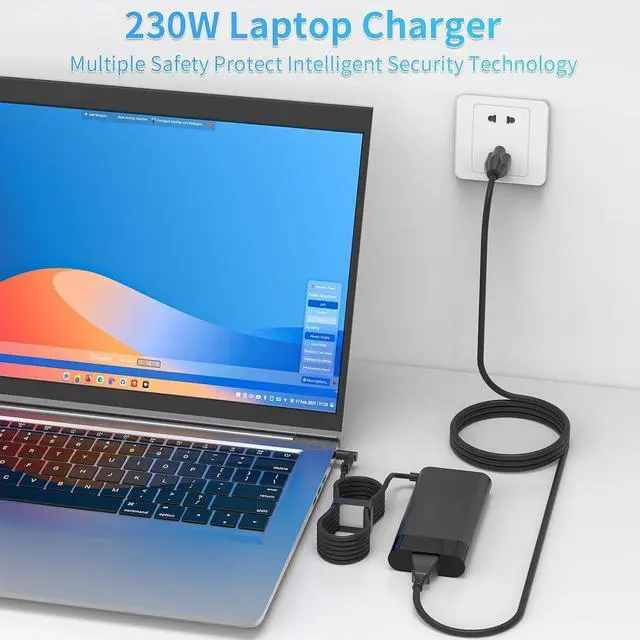Alt view image 4 of 7 - New 230W M41303-001 M85389-001 M85389-003 Charger Compatible with 15 16 17 M35733-001 TPN-LA10 TPN-DA12 19.5V 11.8A Zbook Gaming Laptop Power Supply Adapter Blue tip Supports Fast Charging