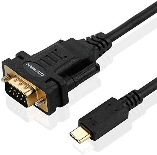 Main image of USB-Cto RS232 DB9 Serial Cable Male Converter Adapter with FTDI Chipset for Windows 11,10,8.1,8,7,Vista,XP,2000,Linux and Mac OS X 10.6 (10ft)
