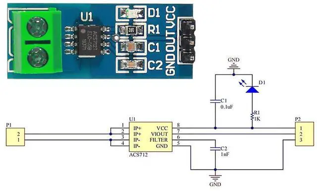 Alt view image 7 of 7 - 3PCS 5A Range Current Sensor ACS712 Module AC/DC for Arduino (5A)