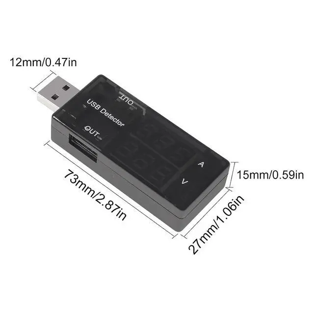 Alt view image 5 of 7 - 2PCS Dual USB Current Voltage Charging Detector Voltmeter Ammeter Charger Doctor USB Tester DC LED Display (Color: Red & Blue)