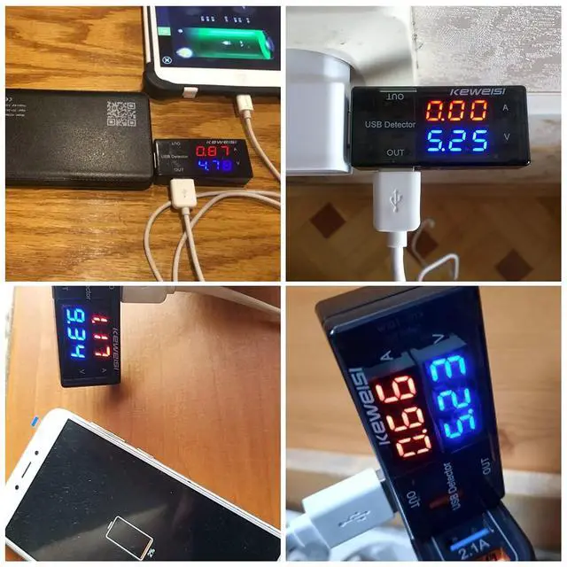 Alt view image 7 of 7 - 2PCS Dual USB Current Voltage Charging Detector Voltmeter Ammeter Charger Doctor USB Tester DC LED Display (Color: Red & Blue)