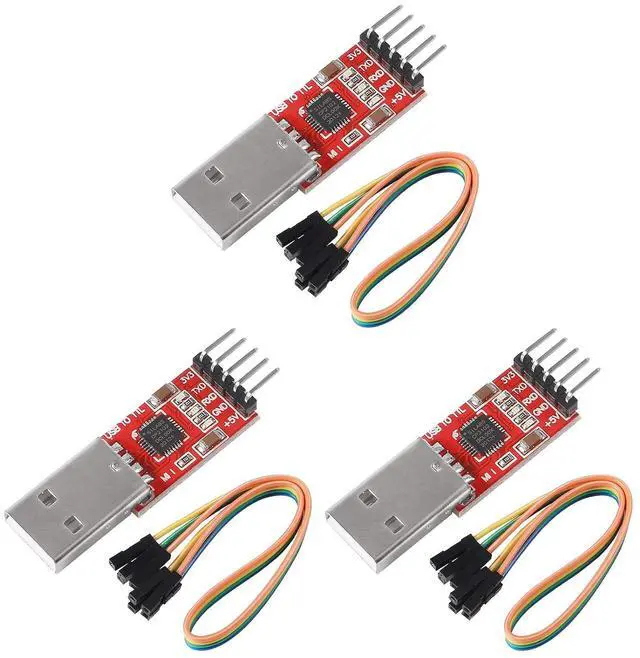 Main image of 3Pcs CP2102 USB 2.0 to TTL 5Pin Serial Adapter USB to TTL Serial Converter Module for UART STC 3.3V and 5V with Dupont Wire (USB 2.0 to TTL CP2102)