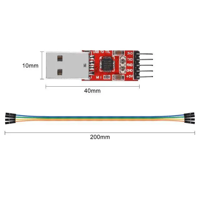 Alt view image 5 of 5 - 3Pcs CP2102 USB 2.0 to TTL 5Pin Serial Adapter USB to TTL Serial Converter Module for UART STC 3.3V and 5V with Dupont Wire (USB 2.0 to TTL CP2102)