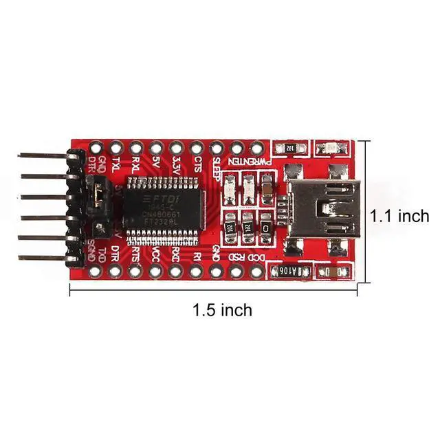 Alt view image 4 of 7 - 3PCS FT232RL Mini USB to TTL FTDI Adapter Module,3.3V 5.5V FT232R Breakout FT232RL USB to Serial Converter Adapter Board