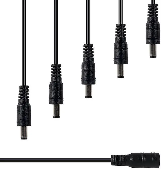 Alt view image 2 of 7 - 10Pairs 12v DC Power Cable Male Female Connectors 2.1mm x 5.5mm DC Pigtail Adapter for CCTV Security Camera,DVR,Car Rearview Monitor System Video,LED Strip Light