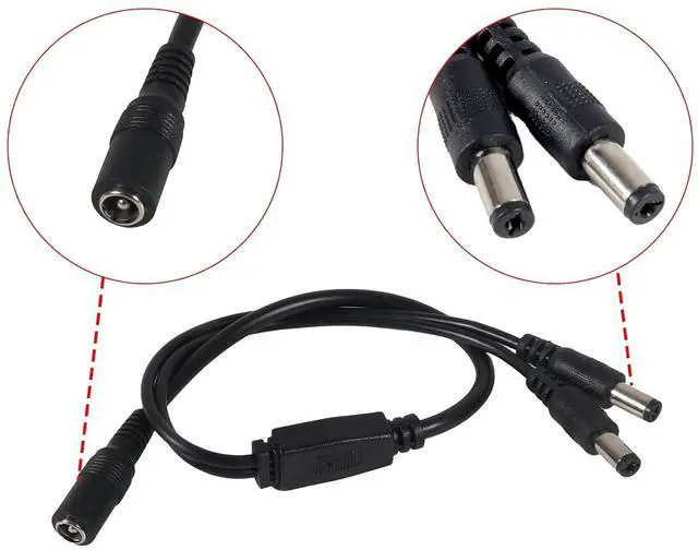 Alt view image 6 of 7 - 10Pairs 12v DC Power Cable Male Female Connectors 2.1mm x 5.5mm DC Pigtail Adapter for CCTV Security Camera,DVR,Car Rearview Monitor System Video,LED Strip Light