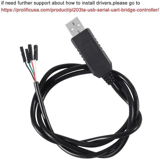Alt view image 4 of 6 - 2Pack PL2303 PL2303HX USB to TTL Serial Adapter,3.3V Debug Cable with 4 Pin Female Socket,USB to RS232 TTL Converter