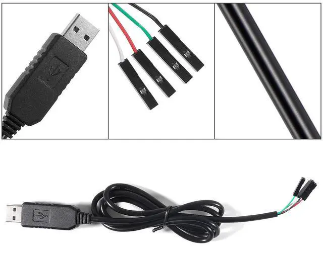 Alt view image 6 of 6 - 2Pack PL2303 PL2303HX USB to TTL Serial Adapter,3.3V Debug Cable with 4 Pin Female Socket,USB to RS232 TTL Converter