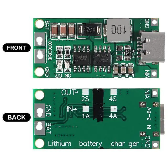 Alt view image 2 of 7 - 2PCS Multi-Cell 2S 3S 4S Type-C USB Boost Converter to 8.4V 12.6V 16.8V Step-Up Power Module LiPo Polymer Li-Ion Charger Protection Board (3S 2A)
