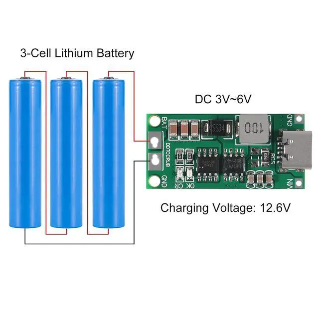 Alt view image 5 of 7 - 2PCS Multi-Cell 2S 3S 4S Type-C USB Boost Converter to 8.4V 12.6V 16.8V Step-Up Power Module LiPo Polymer Li-Ion Charger Protection Board (3S 2A)