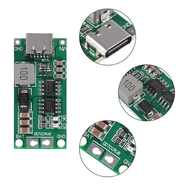 Alt view image 3 of 7 - 2PCS Multi-Cell 2S 3S 4S Type-C USB Boost Converter to 8.4V 12.6V 16.8V Step-Up Power Module LiPo Polymer Li-Ion Charger Protection Board (3S 2A)
