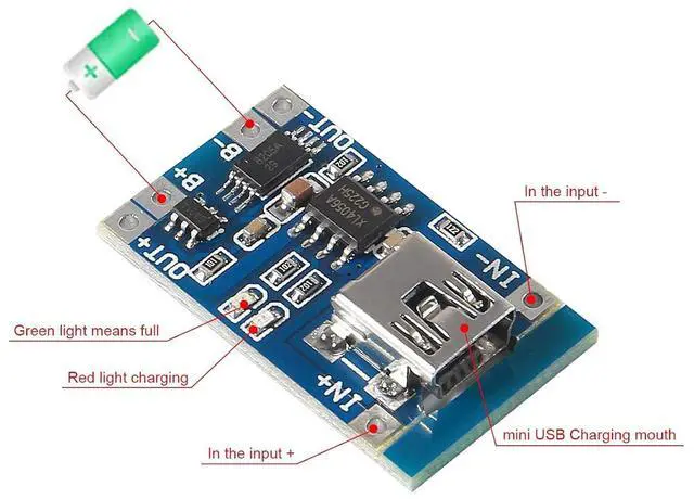 Alt view image 4 of 6 - 15pcs 5V 1A TP4056 Charging Module MINI USB 18650 Lithium Battery Charger Board with Protection