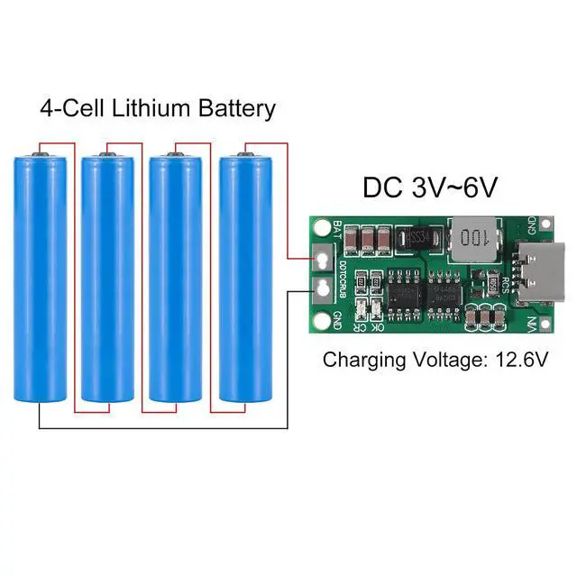Alt view image 5 of 7 - 2PCS Multi-Cell 2S 3S 4S Type-C USB Boost Converter to 8.4V 12.6V 16.8V Step-Up Power Module LiPo Polymer Li-Ion Charger Protection Board (4S 4A)