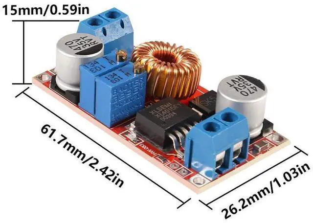 Alt view image 4 of 5 - 6PCS XL4015 E1 Lithium Battery Charger Module Board 5A DC to DC CC CV Step Down Charging Board Module Led Power Converter Charger Step Down Module Buck Converter Board