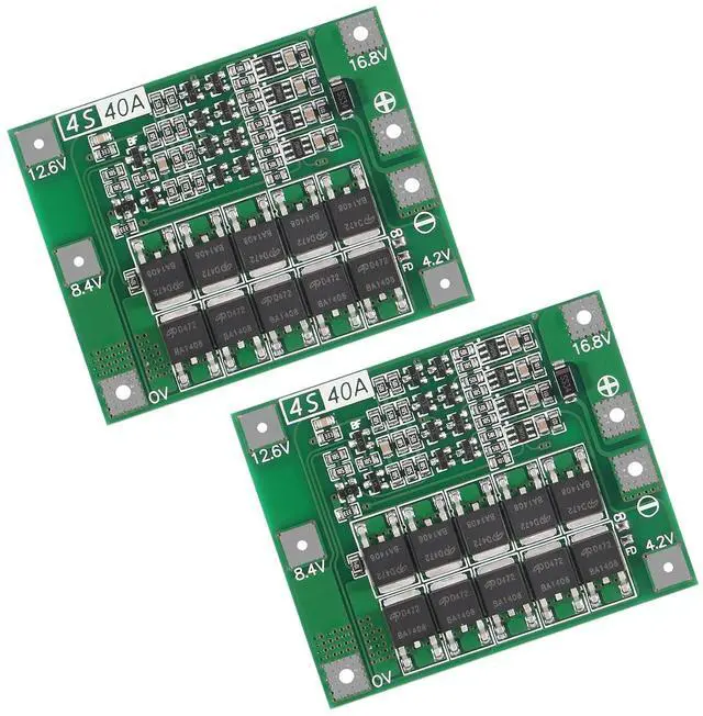 Main image of 2Pack Enhanced 4S 40A 16.8V Li-ion Lithium Battery Protection Board PCB BMS Charger Protection Circuit Balance Charging Module for Drill Motor Motorcycle Battery (4S 40A)