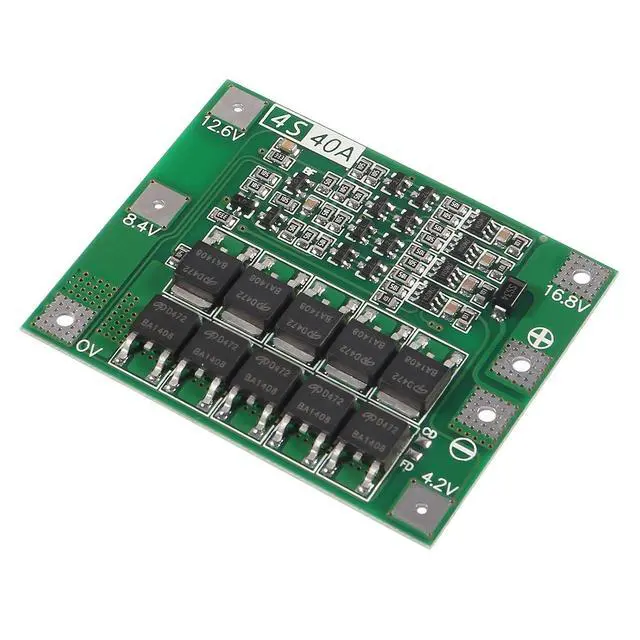Alt view image 2 of 6 - 2Pack Enhanced 4S 40A 16.8V Li-ion Lithium Battery Protection Board PCB BMS Charger Protection Circuit Balance Charging Module for Drill Motor Motorcycle Battery (4S 40A)