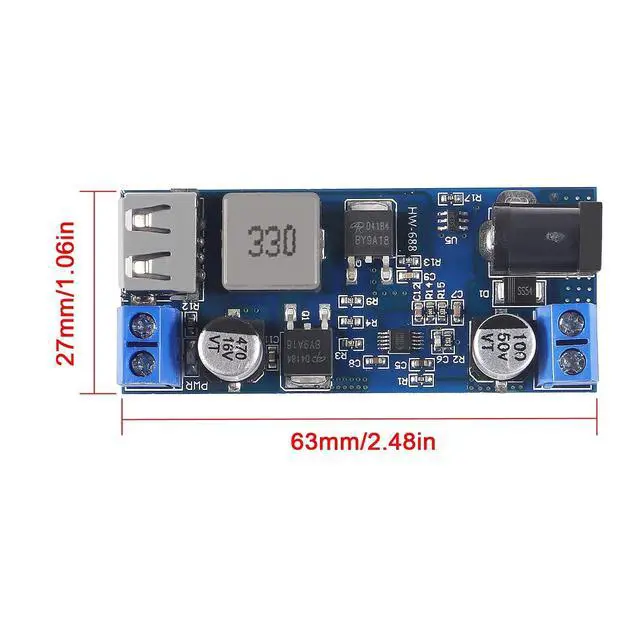 Alt view image 7 of 7 - 3PCS DC 12V to 5V 5A Step-Down Converter,USB Buck Converter DC 9V-36V Step Down to USB 5V Transformer Dual Output Power Supply Module for Phone Fast Charging