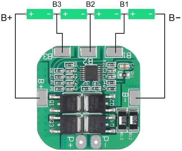Alt view image 5 of 6 - 4Pcs 4S 14.8V/16.8V BMS 18 650 Lith ium Battery Protection Board Charger Protection Module with Overcharge/Over-Discharge/Over-Current/Short Circuit Protection