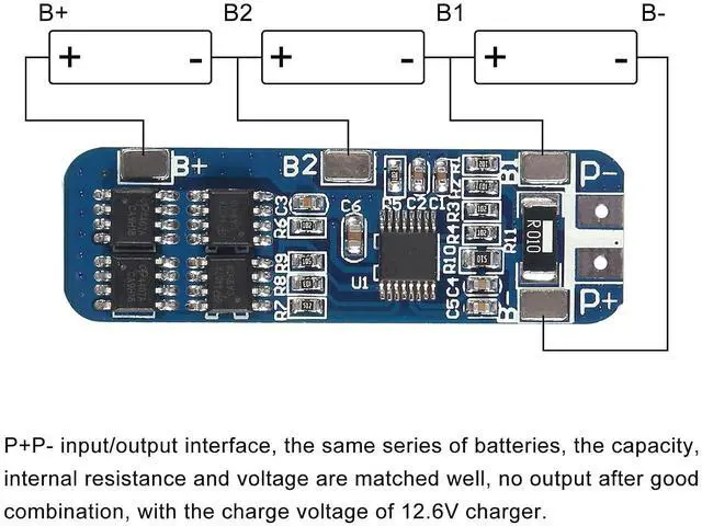 Alt view image 3 of 7 - 4Pcs 3S 12V 10A BMS Lithium Battery Protection Board Liion Charger Protection Module with Overcharge/Over-Discharge/Over-Current/Short Circuit Protection