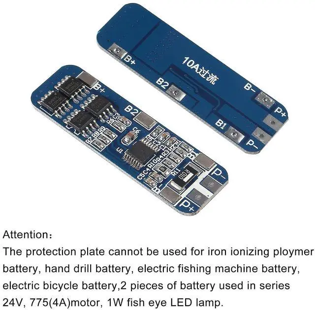 Alt view image 7 of 7 - 4Pcs 3S 12V 10A BMS Lithium Battery Protection Board Liion Charger Protection Module with Overcharge/Over-Discharge/Over-Current/Short Circuit Protection