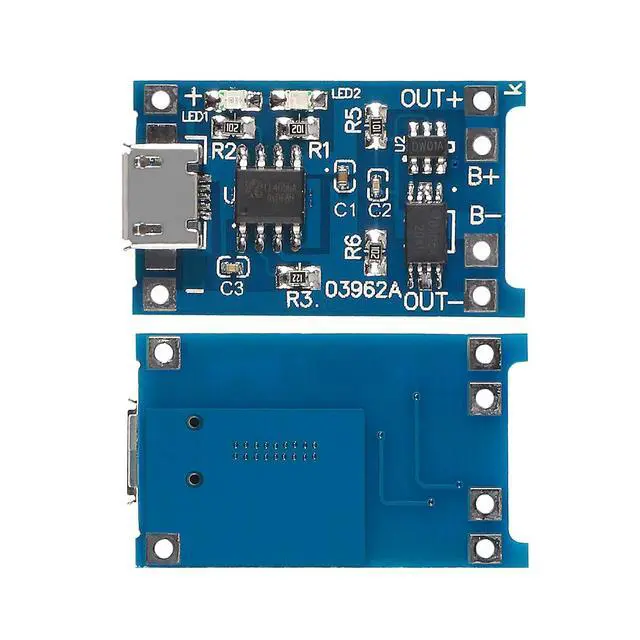 Alt view image 2 of 6 - 15Pcs 5V 1A TP4056 Charging Module Micro USB 18650 Lithium Battery Charger Board with Protection