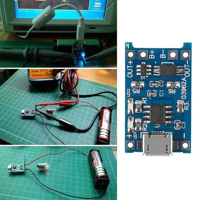 Alt view image 6 of 6 - 15Pcs 5V 1A TP4056 Charging Module Micro USB 18650 Lithium Battery Charger Board with Protection
