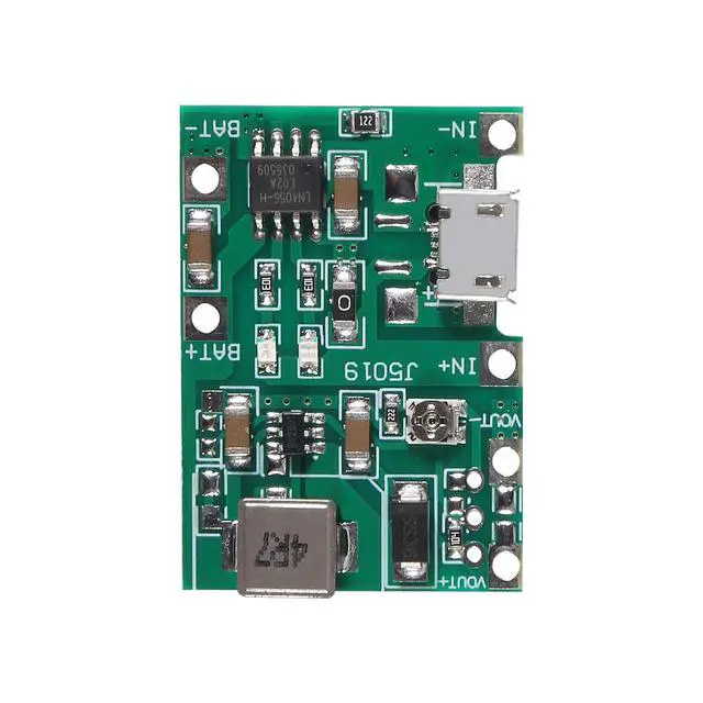 Alt view image 3 of 7 - 5PCS 3.7V 4.2V Lithium Liion Battery Charger Board Adjustable DC-DC Step Up Module Boost Charge Discharge Integrated Module TP4056 DIY Kit Parts
