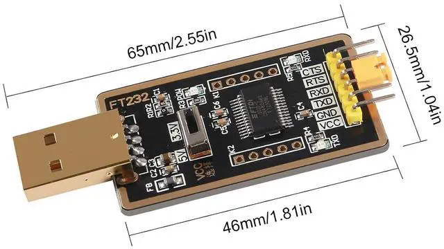 Alt view image 2 of 7 - FT232RL USB to TTL Adapter for Development Projects,USB to Serial Converter with Genuine FTDI USB UART Compatible with Windows 7/8/10/XP,Linux,Mac OS