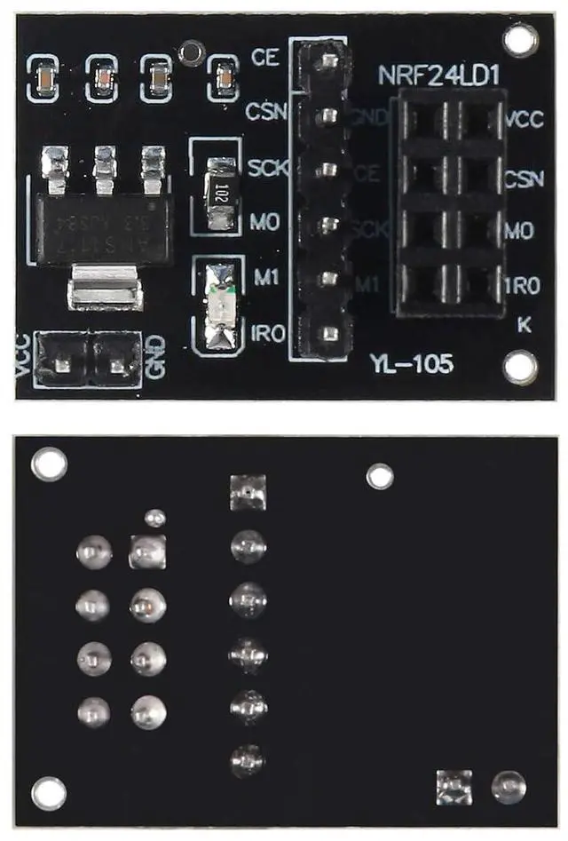 Alt view image 4 of 7 - 2Pcs NRF24L01+PA+LNA RF Wireless Transceiver Module with SMA Antenna 2.4G 1100m & Wireless Module with Breakout Adapter On-Board 3.3V Regulator