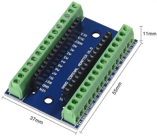 Alt view image 7 of 7 - 3Pcs Nano Screw Terminal Adapter Shield Expansion Board Nano V3.0 AVR ATMEGA328P-AU Module