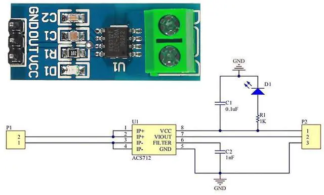 Alt view image 7 of 7 - 3PCS 30A Range Current Sensor ACS712 Module AC/DC for Arduino (30A)
