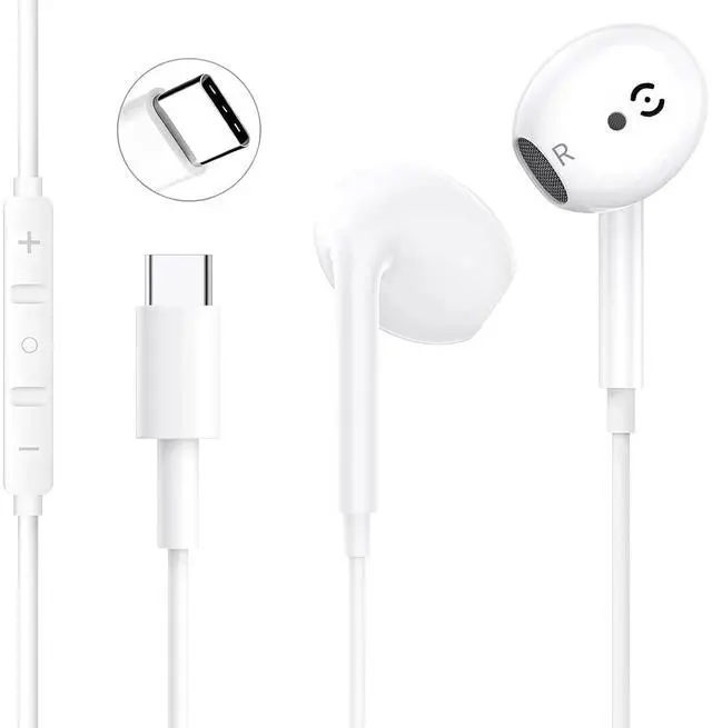 Main image of USB C Headphones for 17/17Pro/16e/15 Type C Earbuds Wired Earphones | (Microphone & Remote Control) Noise Cancelling Wired USB C Earphones, S25/S24/S23/S22/S21/Ultra Note10/20, Pixel