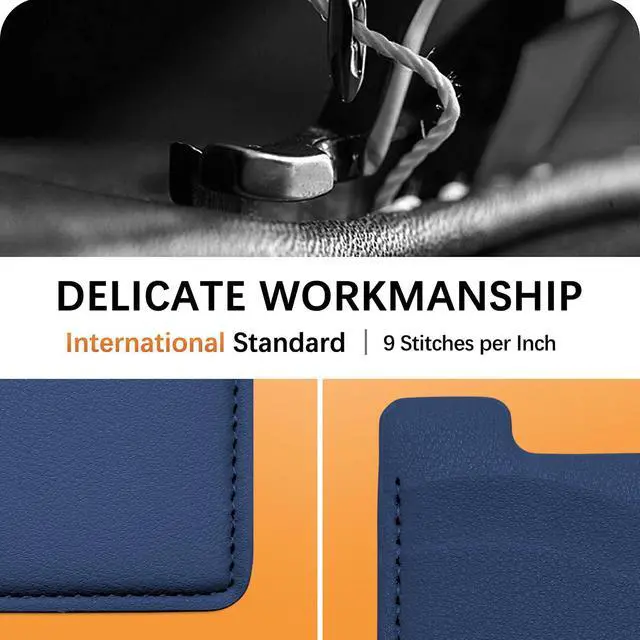 Alt view image 5 of 7 - Phone Wallet, Leather Phone Card Holder, Stretchy Card Holder Back of Phone | Credit Card Holder for Phone Case Compatible with Most of Cell Phone (, ) - 2Pack Navy Blue