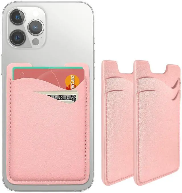 Main image of Phone Card Holder, 2-Pack Stick-On Wallet for , - Pink