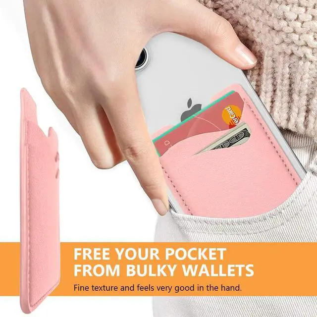 Alt view image 2 of 7 - Phone Card Holder, 2-Pack Stick-On Wallet for , - Pink