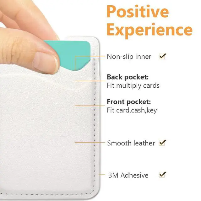 Alt view image 2 of 7 - Phone Card Holder, Stretchy Credit Card Holder for Phone Case -2Pack White