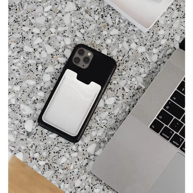 Alt view image 7 of 7 - Phone Card Holder, Stretchy Credit Card Holder for Phone Case -2Pack White