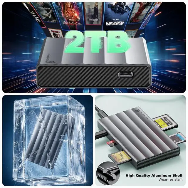 Alt view image 6 of 7 - 4 in 1 Type A+Type B CFexpress Card ReaderUSB 3.2 Gen 2 UHS-II SD4.0&Micro SD/TF Card Adapter10Gbps CFexpress Type B/A Adapter for /Android/Laptopwith Windows/Mac OS/Linux/iOS/iPadOS/Android