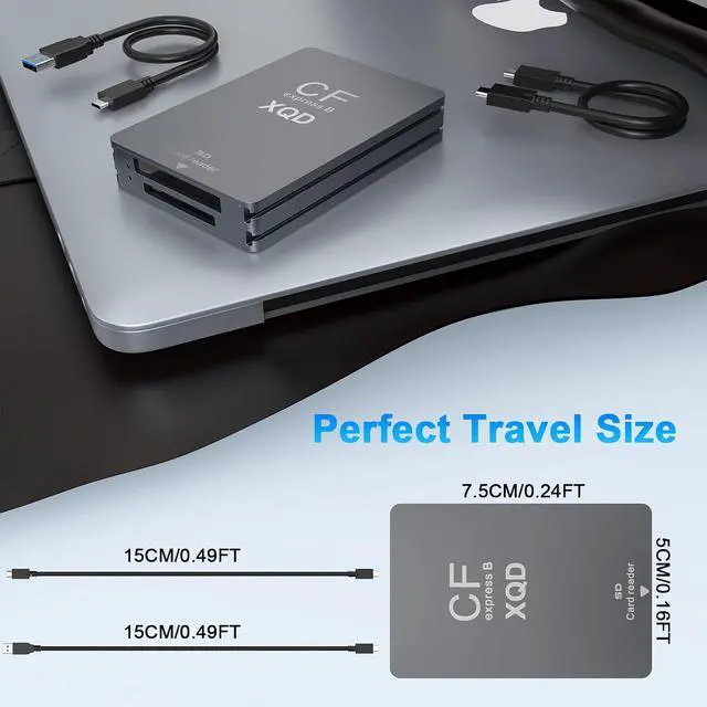 Alt view image 7 of 7 - 5 in 1 CFExpress/XQD/SD Card Reader - 10Gbps USB C&USB A CFexpress Type B Card Reader for CFexpress Type B+SD 3.0 Card+XQD Card Reader, CFexpress Adapter Memory Card Reader for Windows/Mac/Android