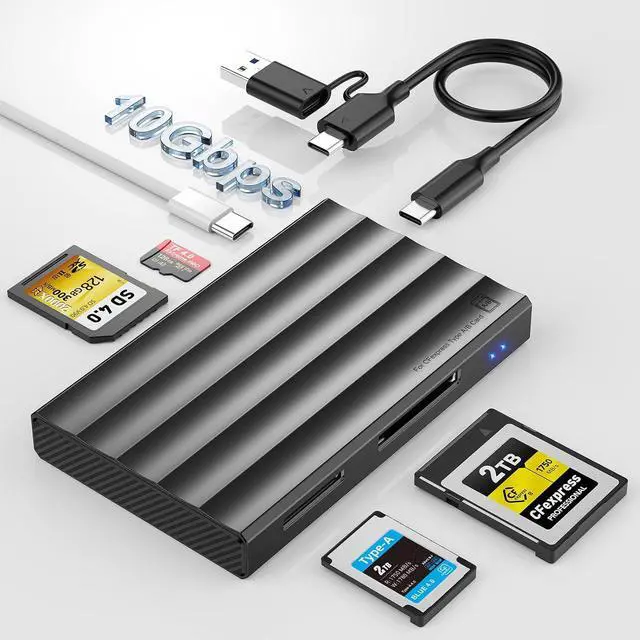 Main image of CFexpress Type A/B Card Reader, 4 in 1 UHS-II SD4.0&Micro SD/TF Card Reader 10Gbps USB 3.2 Gen 2 CFexpress Type B/A Adapter for Photographers, Content Creators Compatible with , Android, Laptop