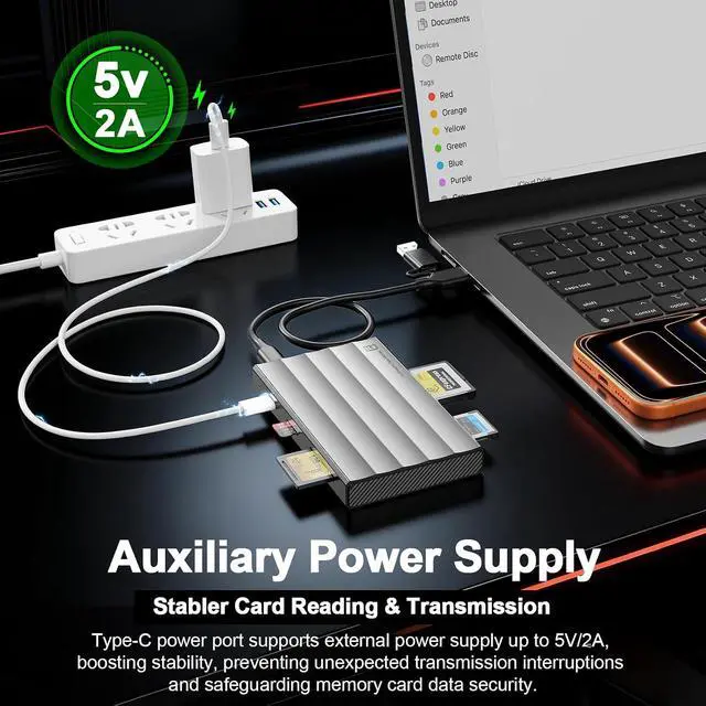 Alt view image 6 of 7 - CFexpress Type A/B Card Reader, 4 in 1 UHS-II SD4.0&Micro SD/TF Card Reader 10Gbps USB 3.2 Gen 2 CFexpress Type B/A Adapter for Photographers, Content Creators Compatible with , Android, Laptop
