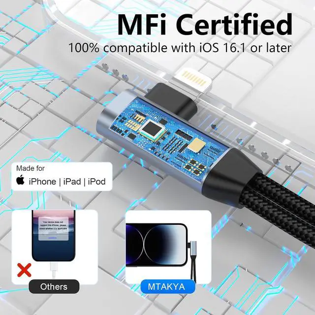 Alt view image 6 of 7 - Right Angle 2-in-1 to Dual Lightning Jack Audio Headphone and Charger Cable Adapter, MFi CertifiedCalling+Music+Charge 90 Degree Earphones Converter Splitter for 14 13 12 11