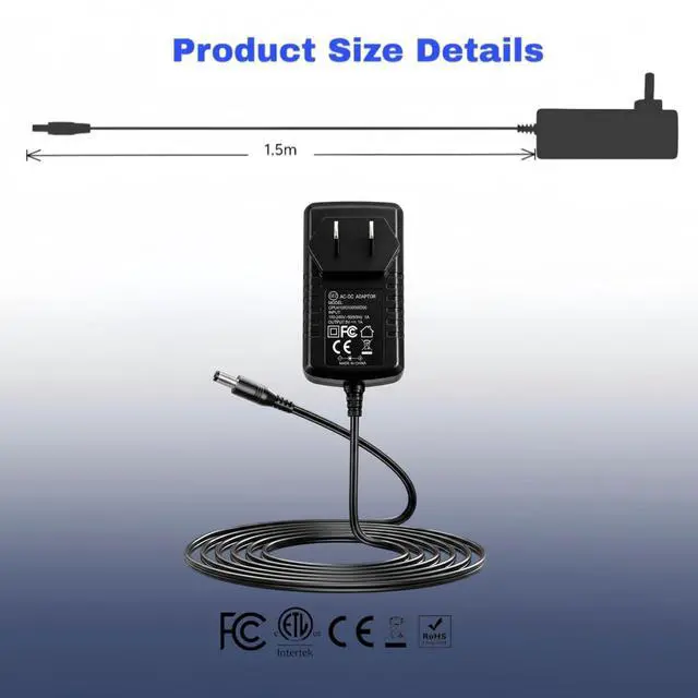 Alt view image 6 of 6 - 8 Tips 5V 1A Power Supply Adapter, AC to DC 5V Power Adapter, 100-240V 50-60Hz AC Input to DC 5Volt 1Amp Universal Transformer, 5.5mm x 2.1mm US Plug